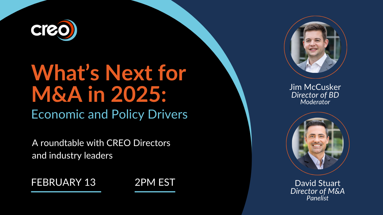 Image showcasing What's Next for M&A in 2025: Economic and Policy Drivers | CREO Consulting
